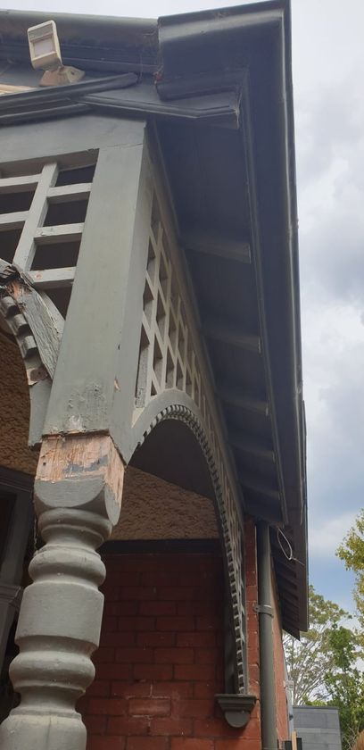 'Before' photo of the damaged wooden arc