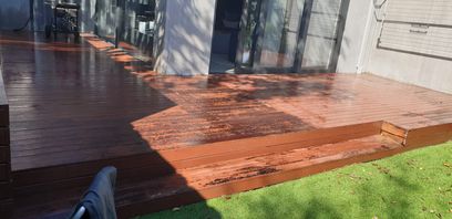 'Before' timber deck damage vertical view