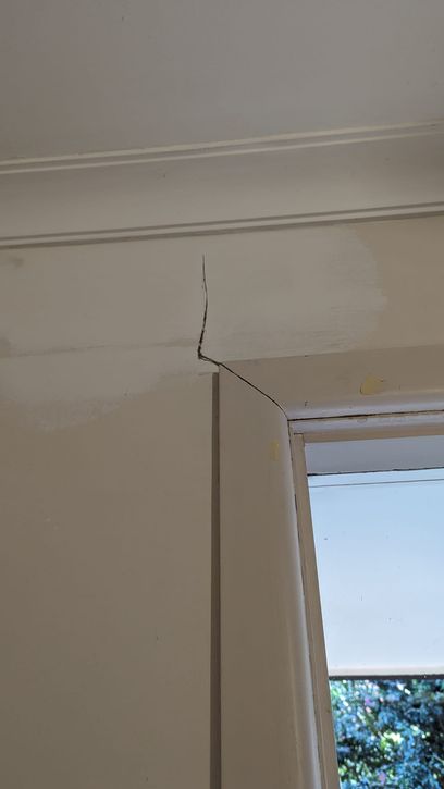'Before' window frame crack